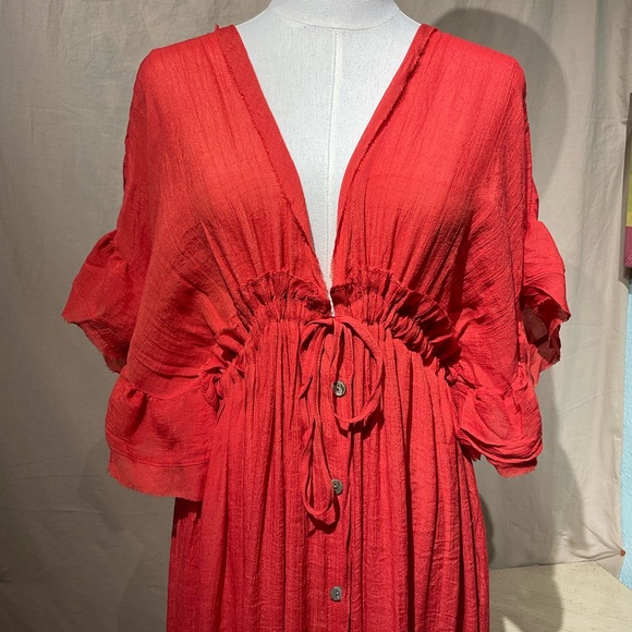 Charlie Charlie Charlotte women’s red maxi boho beach dress Size Medium - Picture 1 of 15
